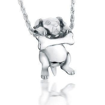 Wagging Dog With Bone - Forever Near Memorial Jewellery
